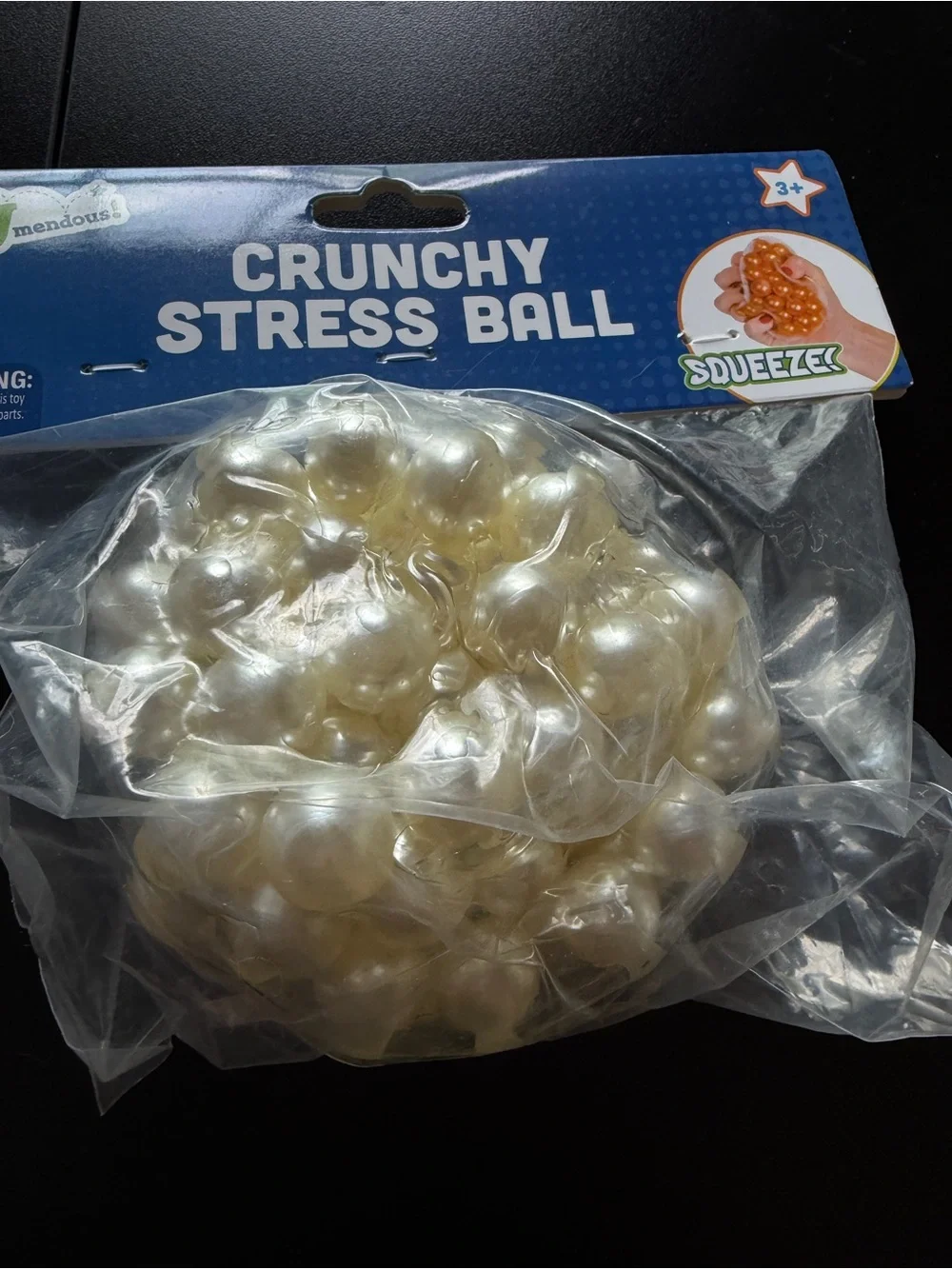 New Viral Crunchy Stress Squishy Ball Toymendous Squeeze White Toy 3+ Squish